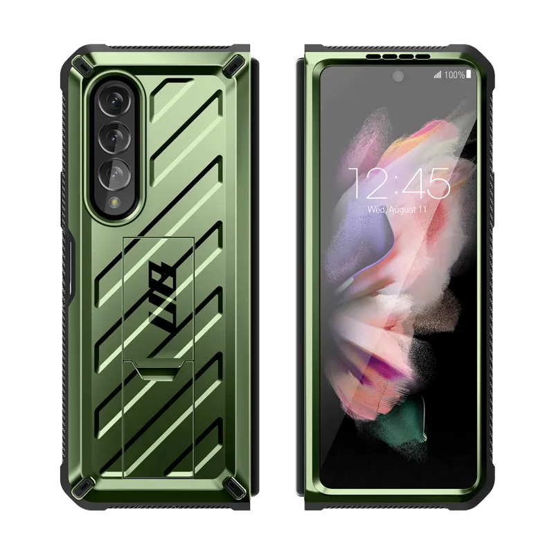 Galaxy Z Fold3 Unicorn Beetle Kickstand Case with Screen Protector-Dark Green