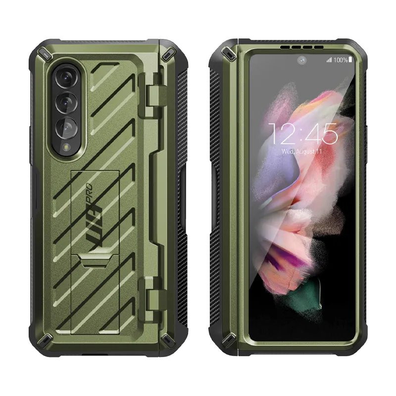 Galaxy Z Fold3 Unicorn Beetle PRO Rugged Case with S-Pen Holder-Dark Green