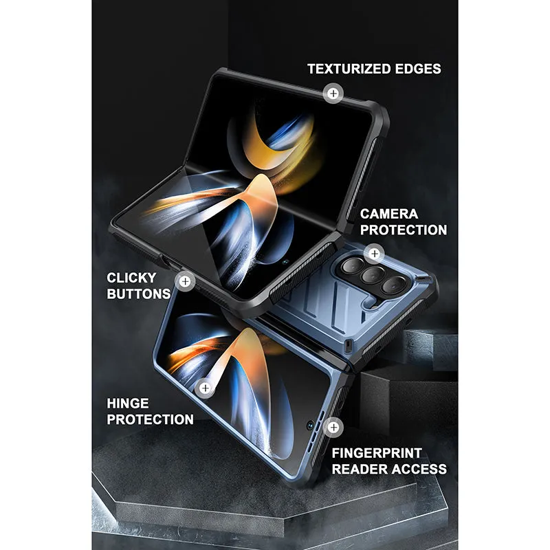 Galaxy Z Fold5 Unicorn Beetle Kickstand Case with Screen Protector-Metallic Blue