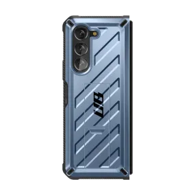 Galaxy Z Fold5 Unicorn Beetle Kickstand Case with Screen Protector-Metallic Blue