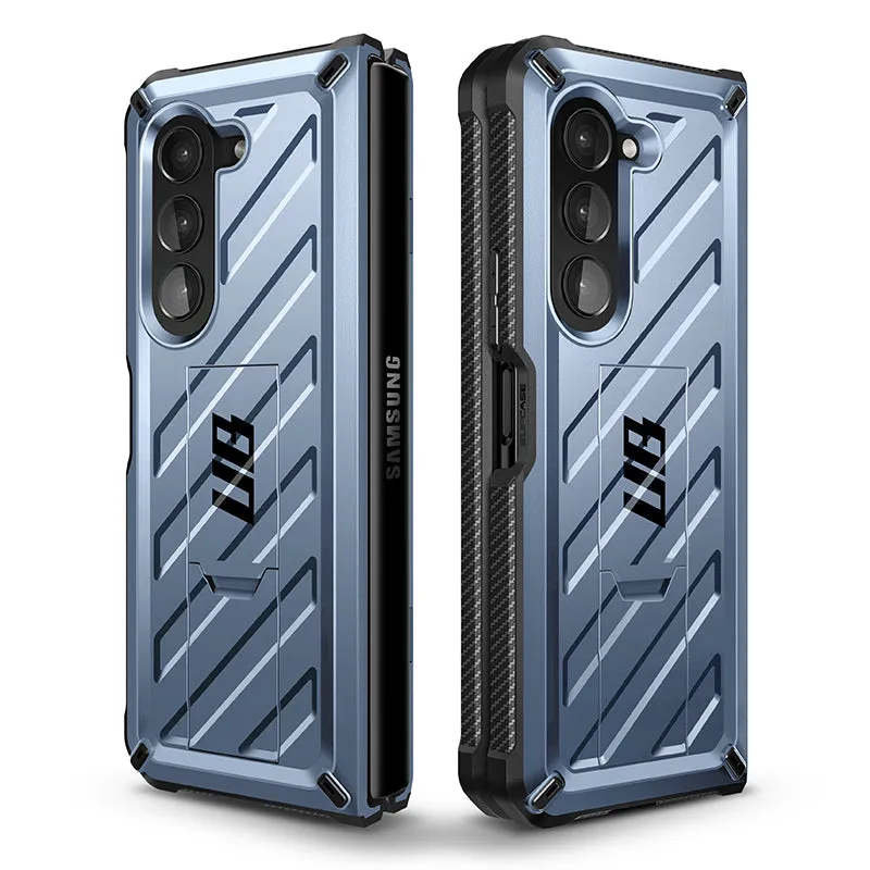 Galaxy Z Fold5 Unicorn Beetle Kickstand Case with Screen Protector-Metallic Blue