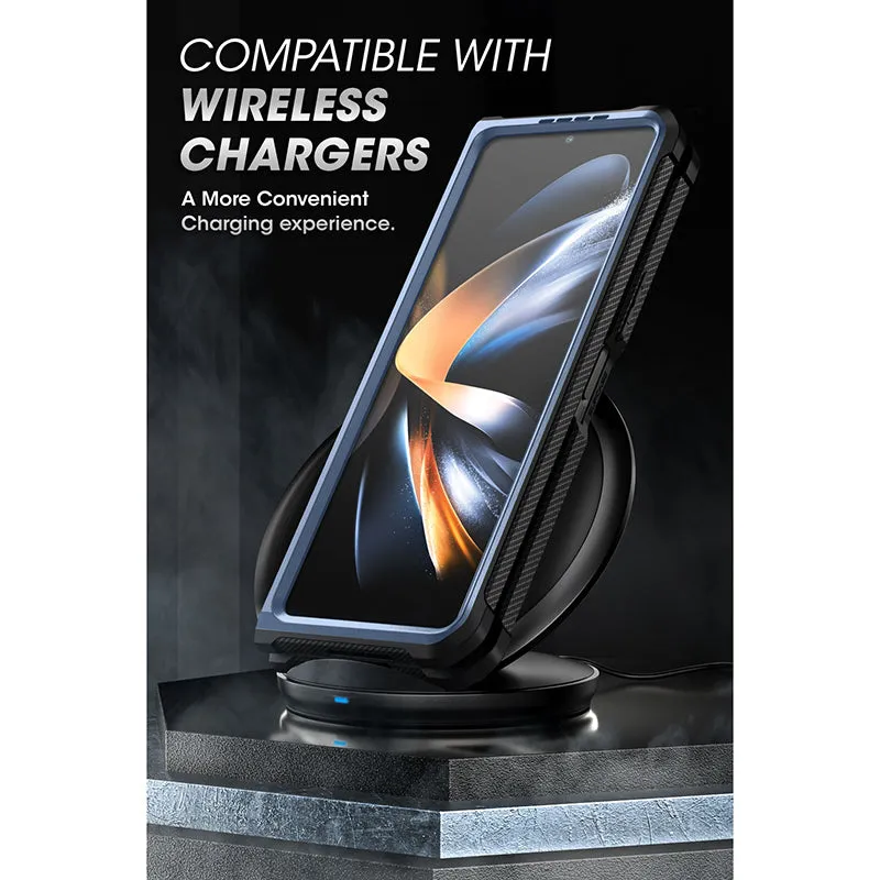 Galaxy Z Fold5 Unicorn Beetle Kickstand Case with Screen Protector-Metallic Blue