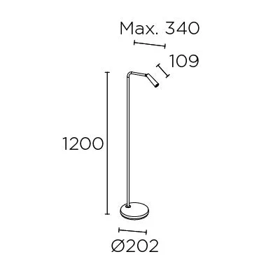 GAM Matt Black Directional Floor Light - ID 11438