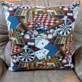 Game room Pillow cover, Extra Large floor pillows, Man Cave or Pool room Pillows