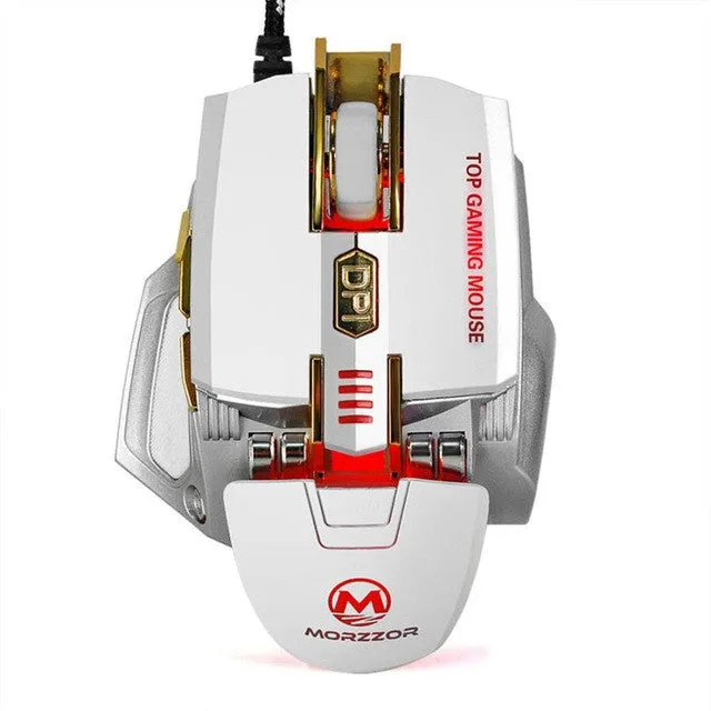Gaming Mouse USB 4000 DPI 7D Buttons LED Mechanical Wired Gaming Mouse For PC Laptop For CS High-End Player 2 Color Gift #201