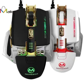 Gaming Mouse USB 4000 DPI 7D Buttons LED Mechanical Wired Gaming Mouse For PC Laptop For CS High-End Player 2 Color Gift #201
