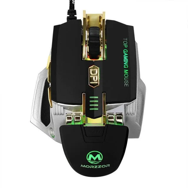 Gaming Mouse USB 4000 DPI 7D Buttons LED Mechanical Wired Gaming Mouse For PC Laptop For CS High-End Player 2 Color Gift #201