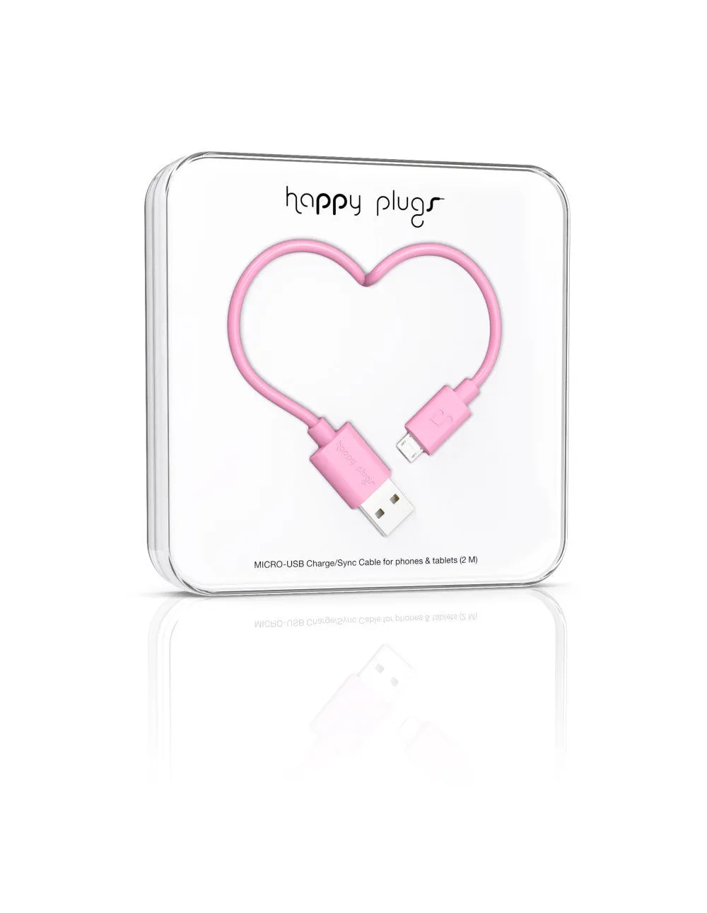 Happy Plugs Micro-USB Charge/Sync Cable - Pink