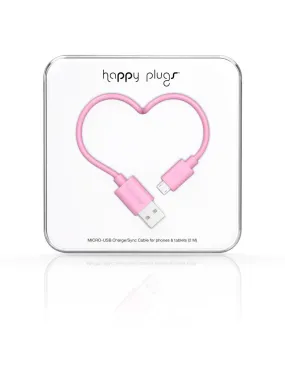 Happy Plugs Micro-USB Charge/Sync Cable - Pink