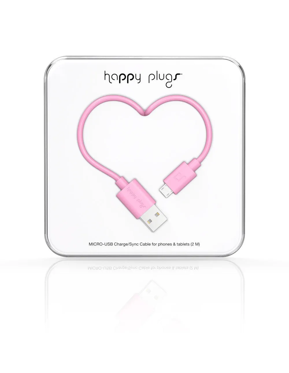 Happy Plugs Micro-USB Charge/Sync Cable - Pink