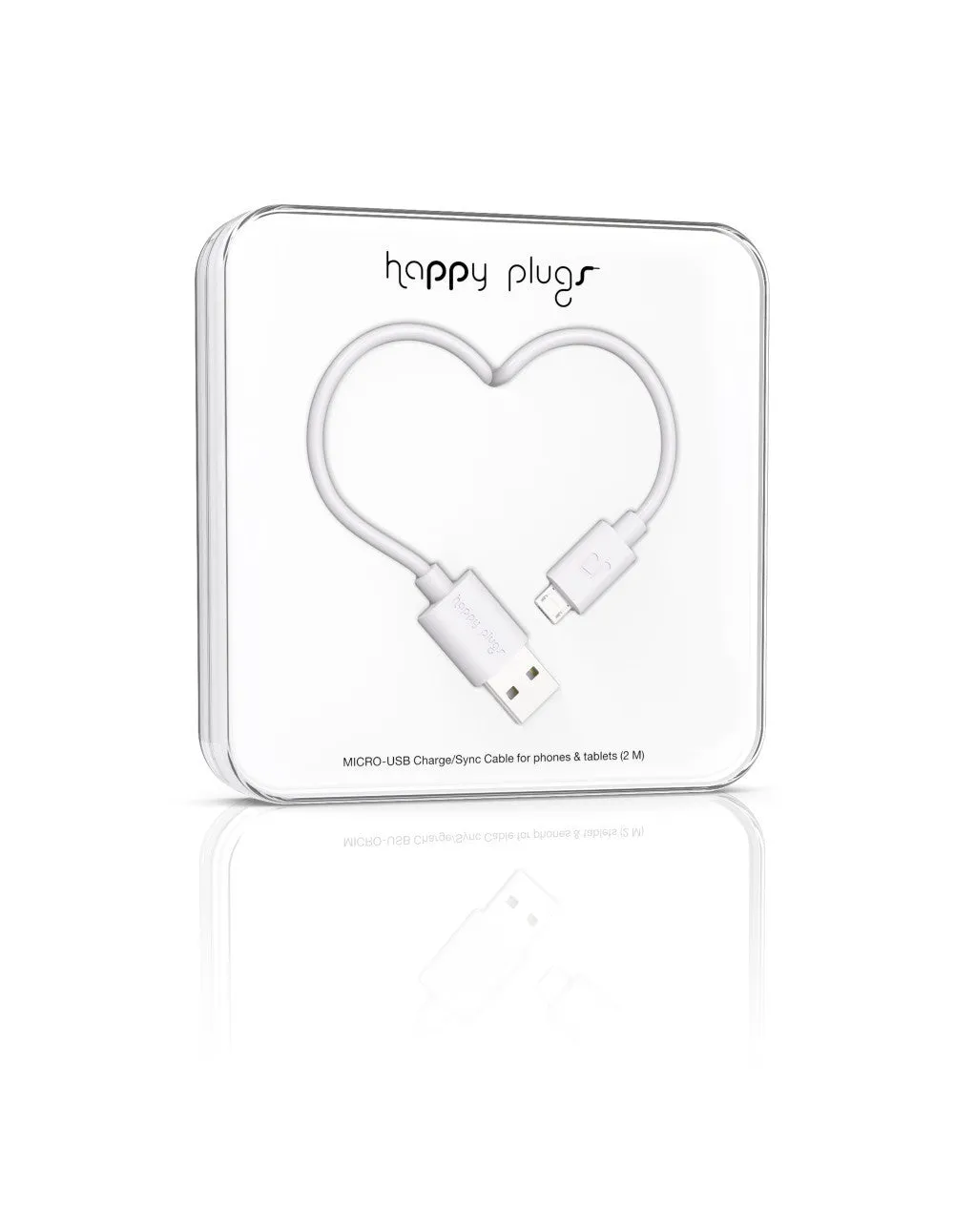 Happy Plugs Micro-USB Charge/Sync Cable - White