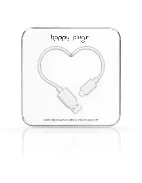 Happy Plugs Micro-USB Charge/Sync Cable - White