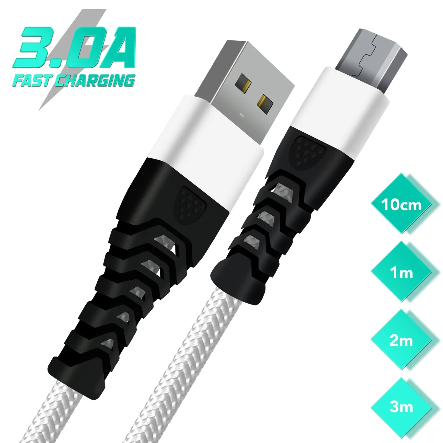 Heavy-Duty Micro USB Cable - USB 3.0 A to Micro B Fast Data and Charging Cable