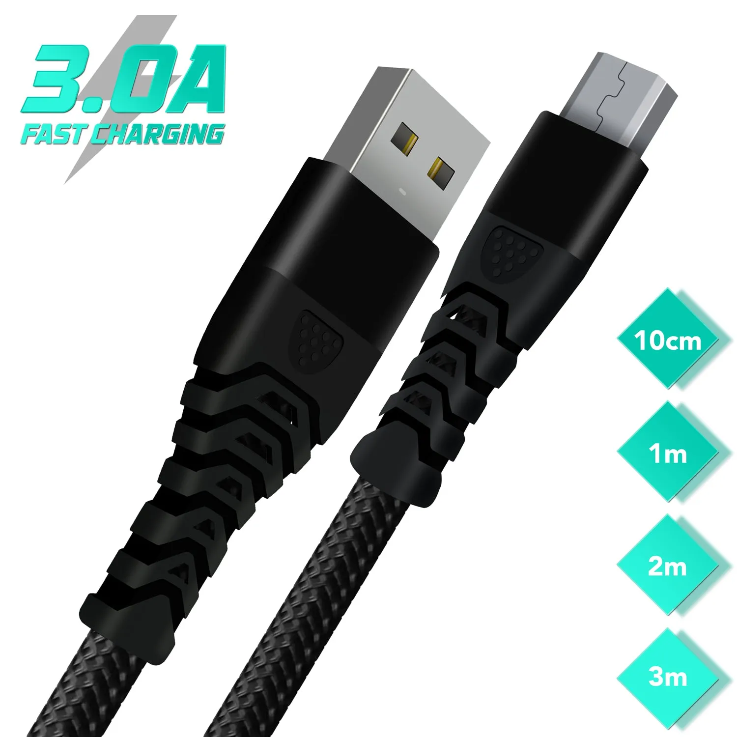 Heavy-Duty Micro USB Cable - USB 3.0 A to Micro B Fast Data and Charging Cable