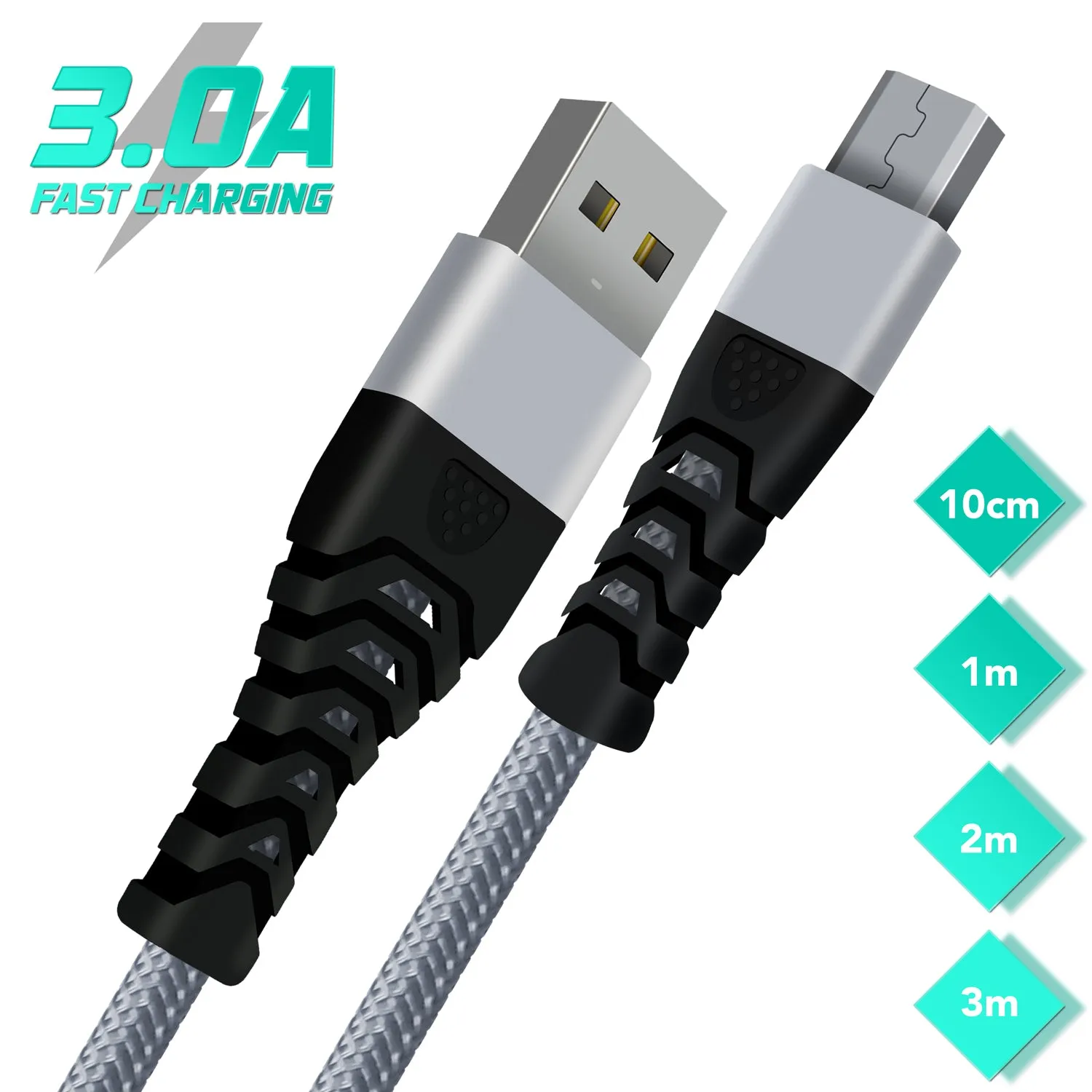 Heavy-Duty Micro USB Cable - USB 3.0 A to Micro B Fast Data and Charging Cable
