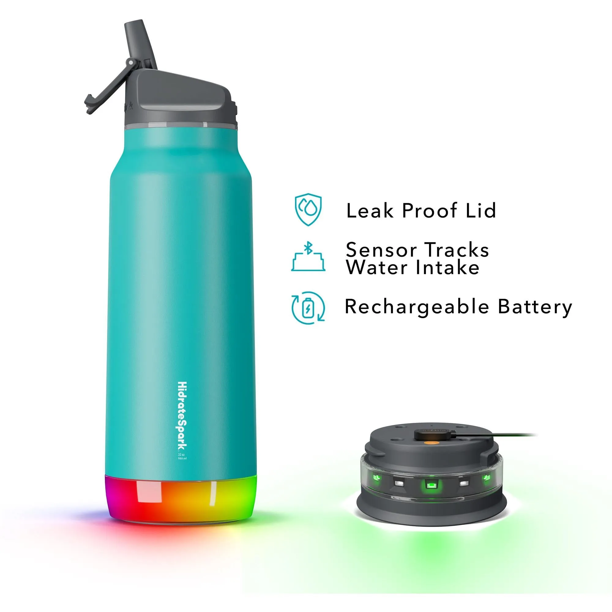 HidrateSpark Pro 946ml Straw Smart Drink Bottle (Sea Glass)