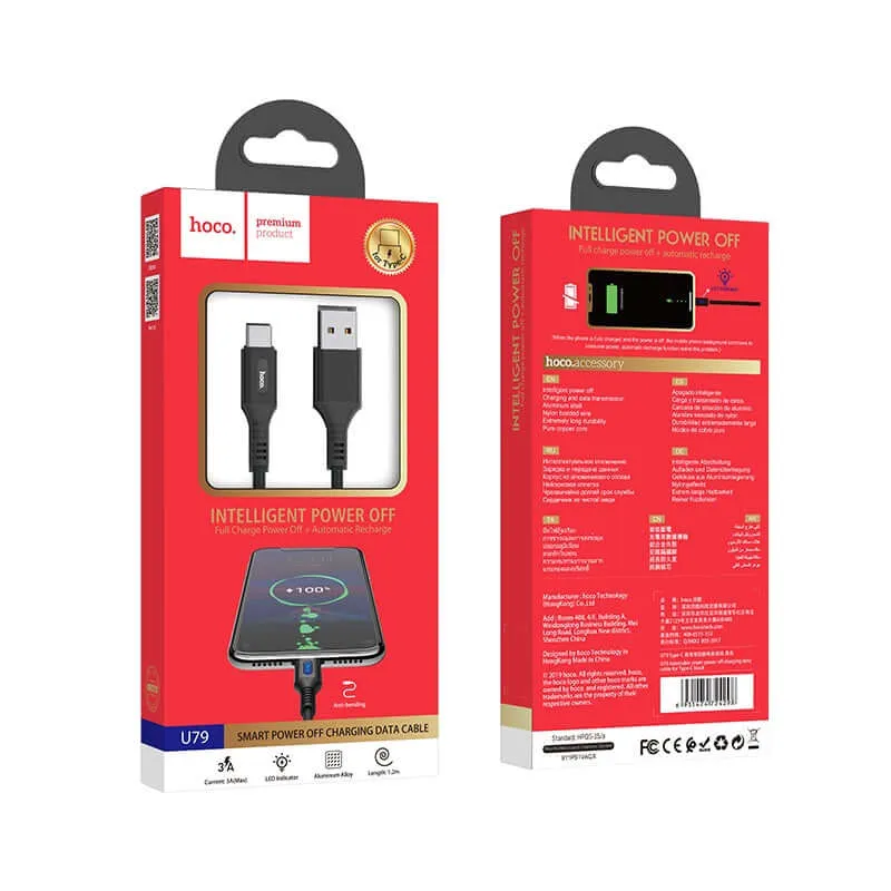 Hoco U79 | USB to Type-C Mobile Cable | Auto Power Off