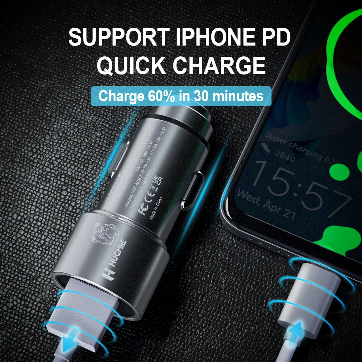 Hugmie® FCP-48W PD QC3.0 Car Charger
