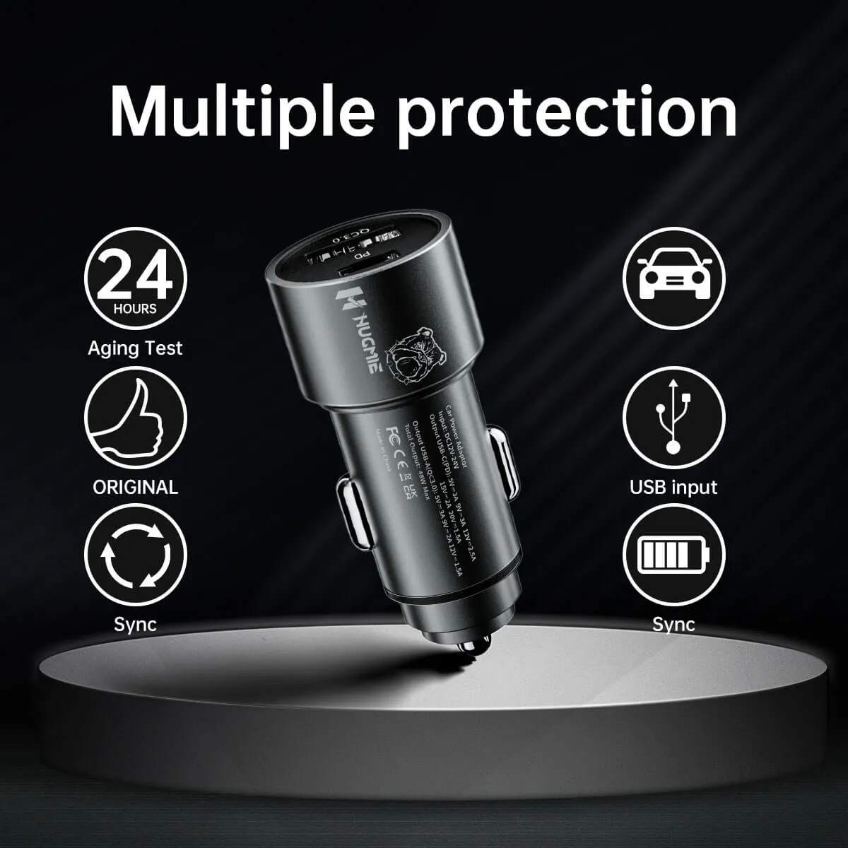 Hugmie® FCP-48W PD QC3.0 Car Charger