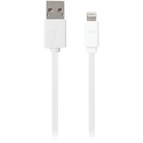 IESSENTIALS IPLH5-FDC-WT Charge & Sync Flat Lightning(R) to USB Cable, 3.3ft (White)