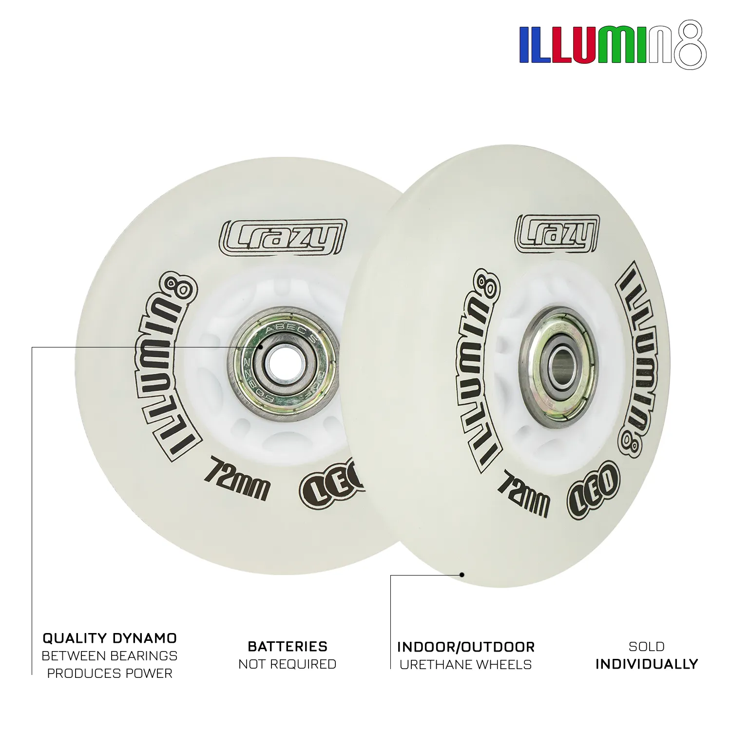 illumin8 LED Light Up Wheel - White