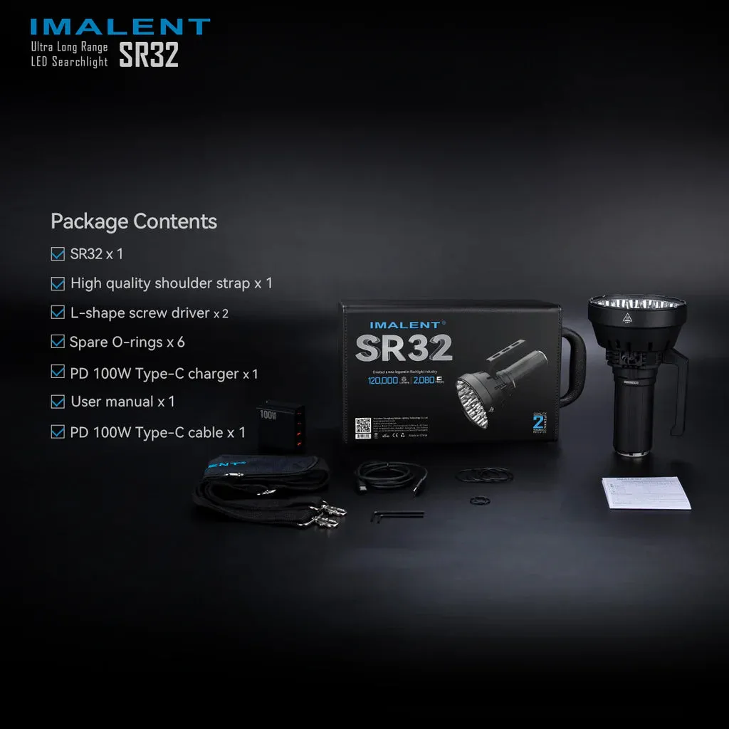 Imalent SR32 120,000 Lumens Flashlight | 2080 Meters