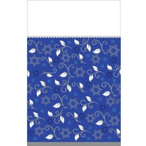 Joyous Holiday Star of David Blue White Paper Tablecover - Great for Holiday & ShabbatTable!