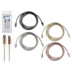 Juice Bank USB-C - Lightning Metallic Charging Cable 2M Assorted