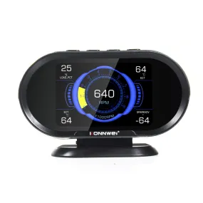 KONNWEI KW206 HUD OBD2 Car Diagnostic Scanner On-Board Computer Gauge DTC Engine Code Reader Voltage Test LCD Screen Built-In Speaker