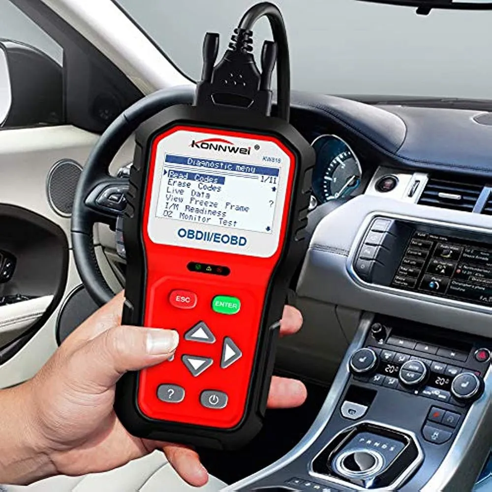 KONNWEI KW818 OBD2 Scanner 2.8" Large Screen OBDII Code Reader with Battery Test Function for All 1996 and Newer OBD II Protocol Cars