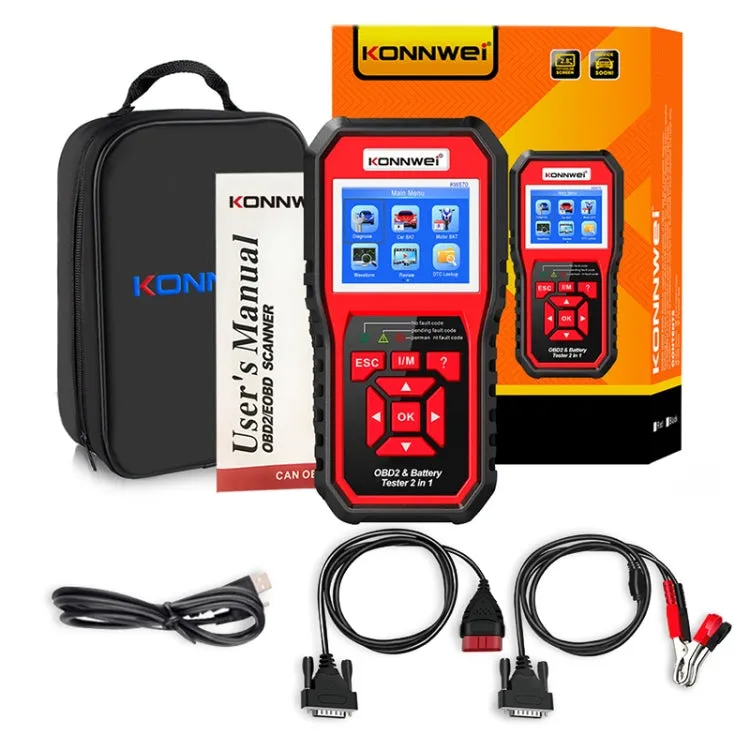 KONNWEI KW870 2 in 1 Car OBD2 Fault Diagnosis   Battery Tester