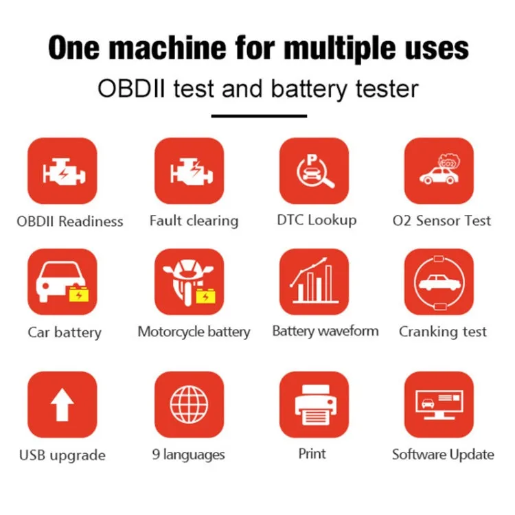 KONNWEI KW870 2 in 1 Car OBD2 Fault Diagnosis   Battery Tester