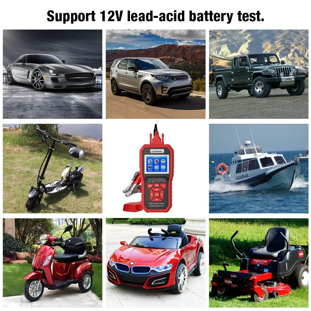 KONNWEI KW890 Battery Tester Car OBDII Oil Service Light Reset Tool OBD2 Scanner Car Professional Automotive Code Reader Diagnose Tool