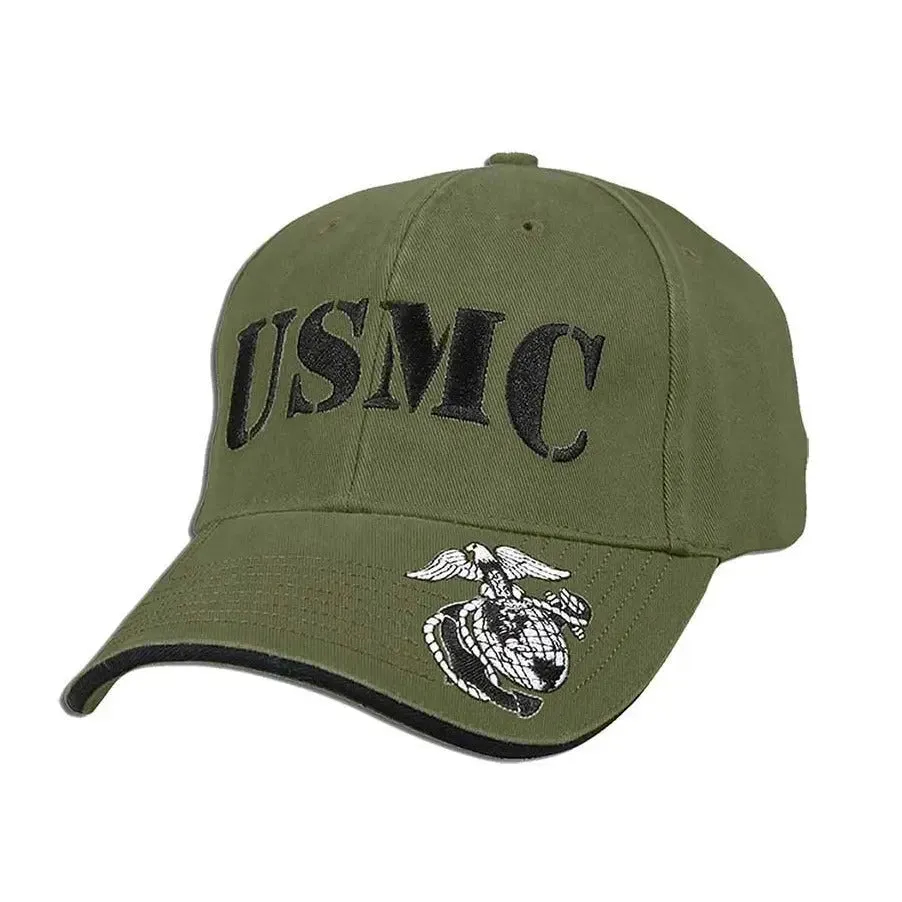 Large USMC & EGA Olive Drab Low Profile Hat