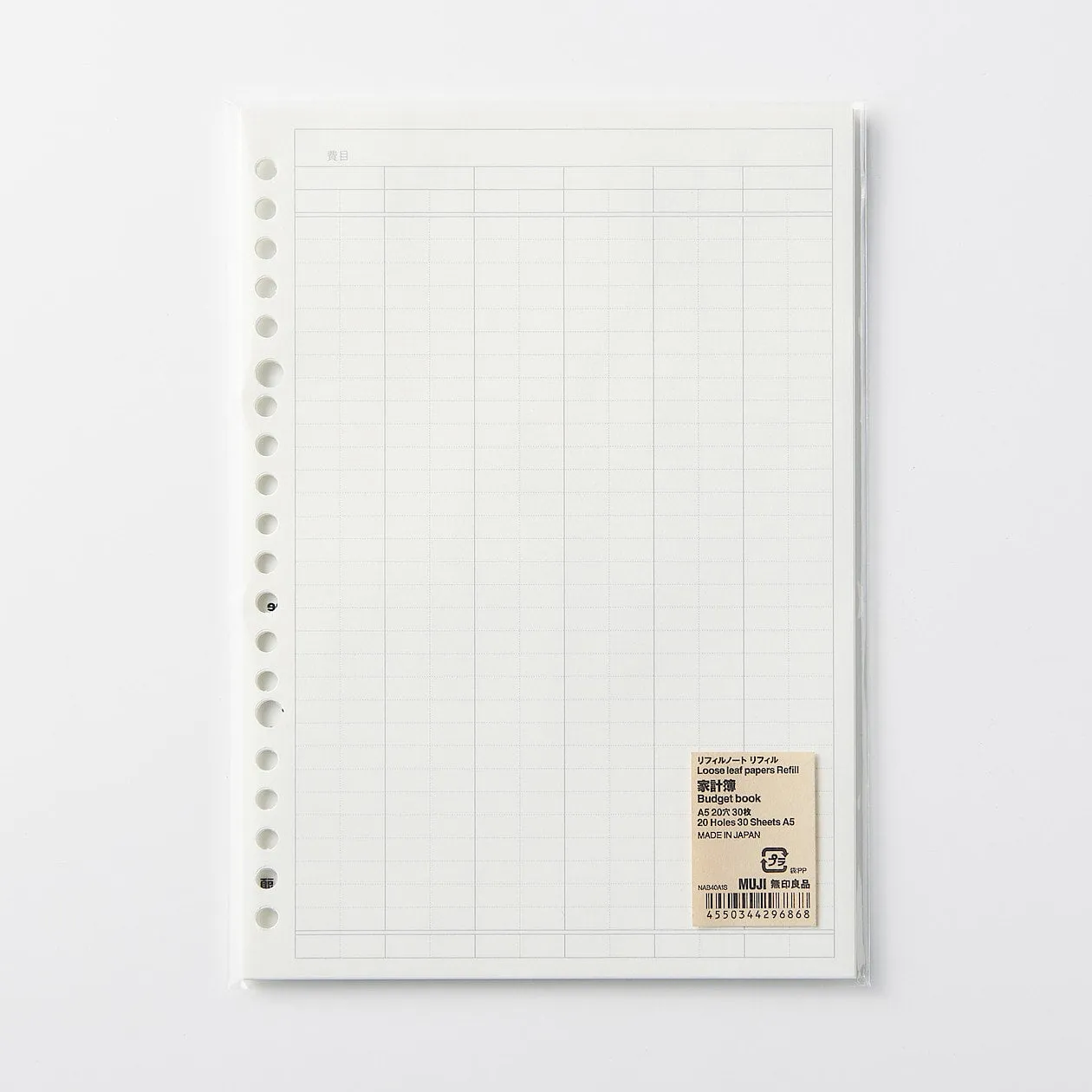 Loose Leaf Refill - A5 Budget Book