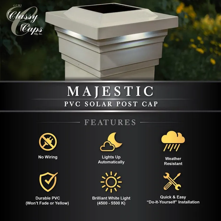 Majestic 5" x 5" PVC Solar Post Cap - Tan