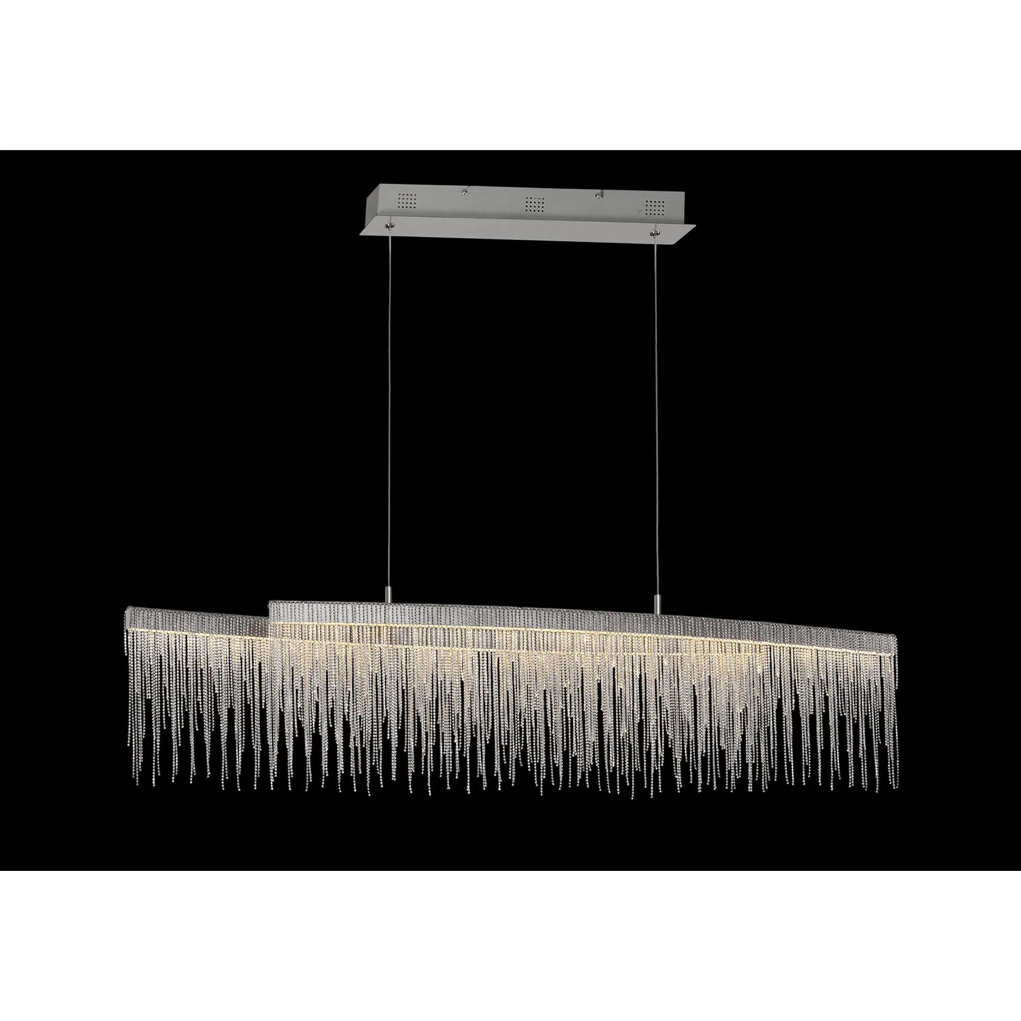 Mantra M6251 Cinna Linear Pendant 42W LED Polished Chrome / Crystal Chain
