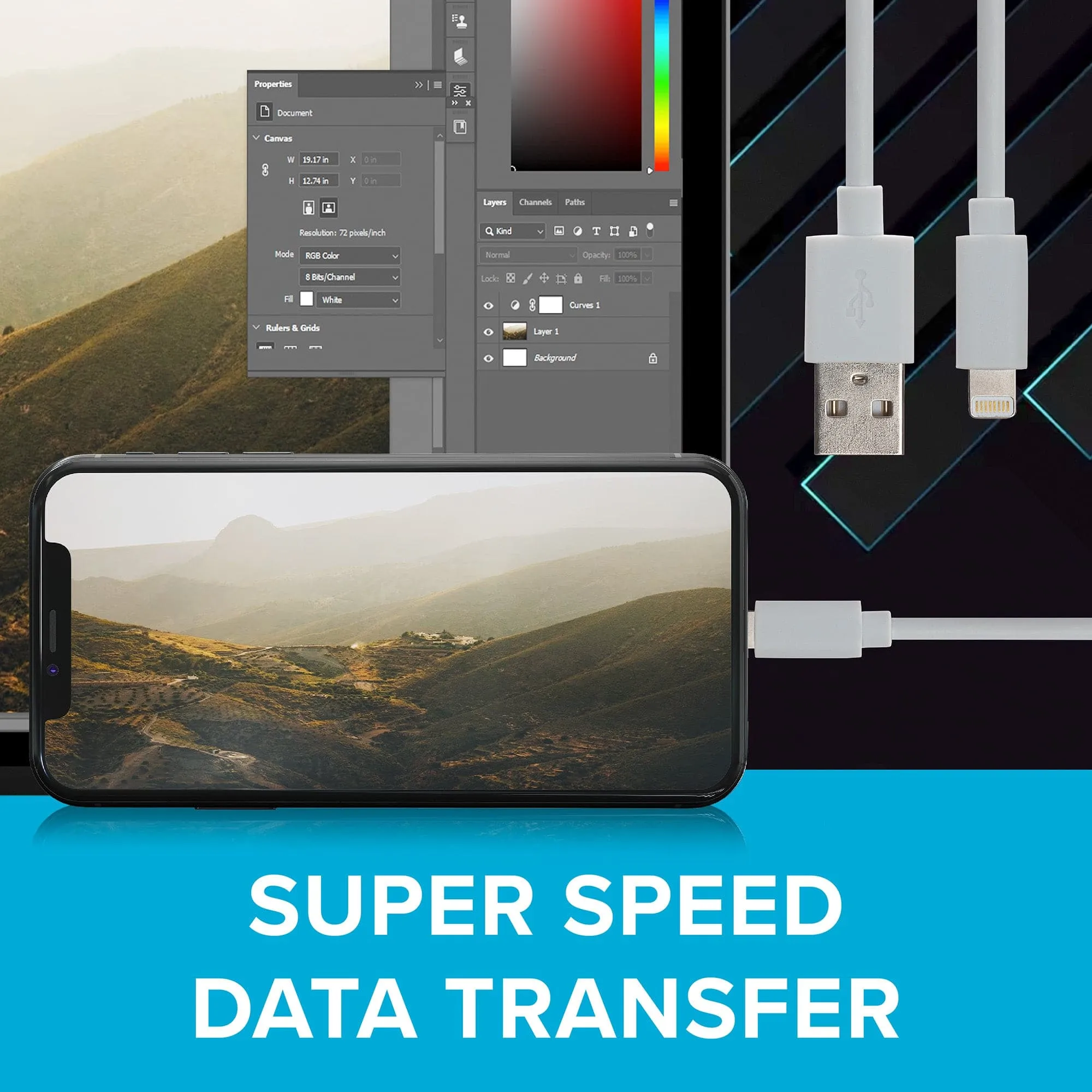 Maplin Lightning to USB-A Charging Cable Kit