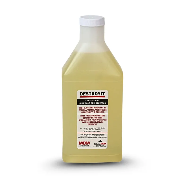 MBM Destroyit 6 Quarts of Paper Shredder Oil (case of 6 x 1 quart bottles) - CED21/6