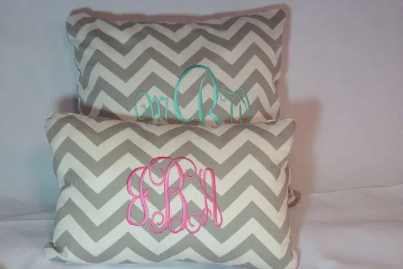 Monogrammed Pillow, Personalized Pillow cover, Embroidered Pillow