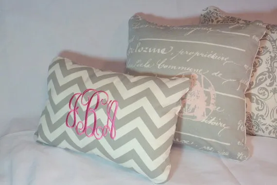 Monogrammed Pillow, Personalized Pillow cover, Embroidered Pillow