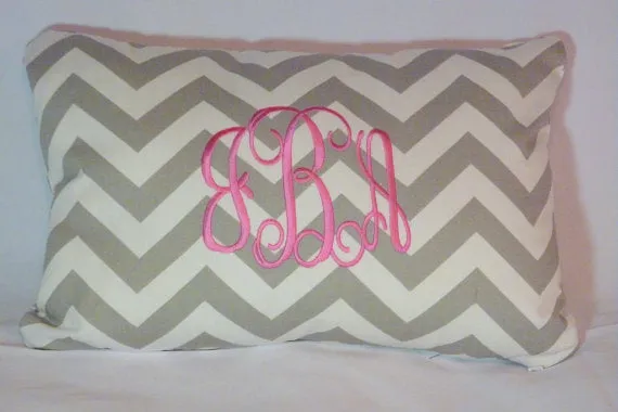 Monogrammed Pillow, Personalized Pillow cover, Embroidered Pillow