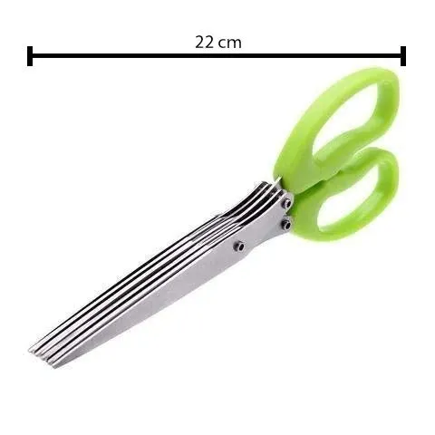 Multifunction Vegetable Stainless Steel Herbs Scissor with 5 Blades - H01320