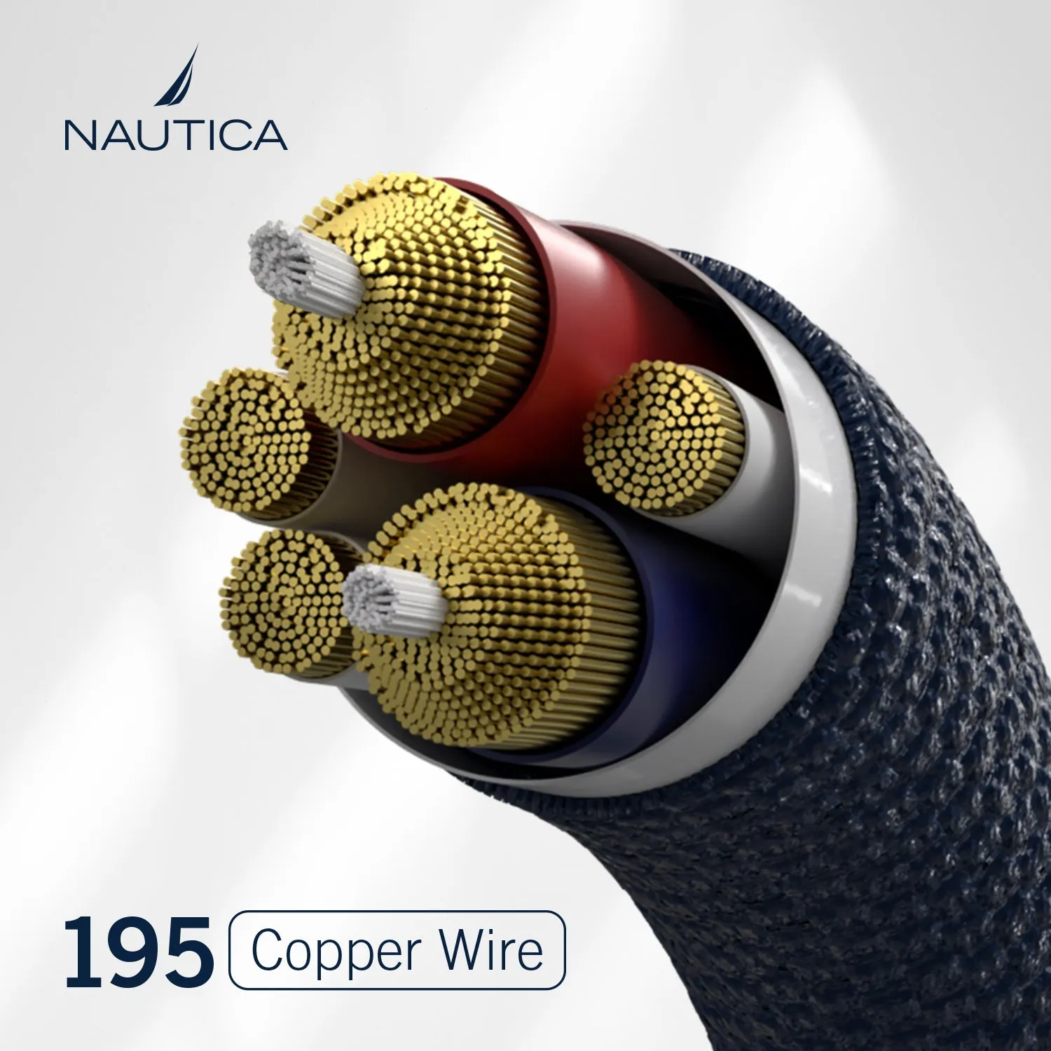 Nautica USB-C To USB-C Cable 4ft With LED C35 - Navy