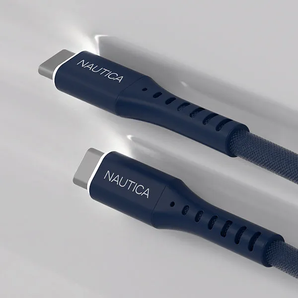 Nautica USB-C To USB-C Cable 4ft With LED C35 - Navy