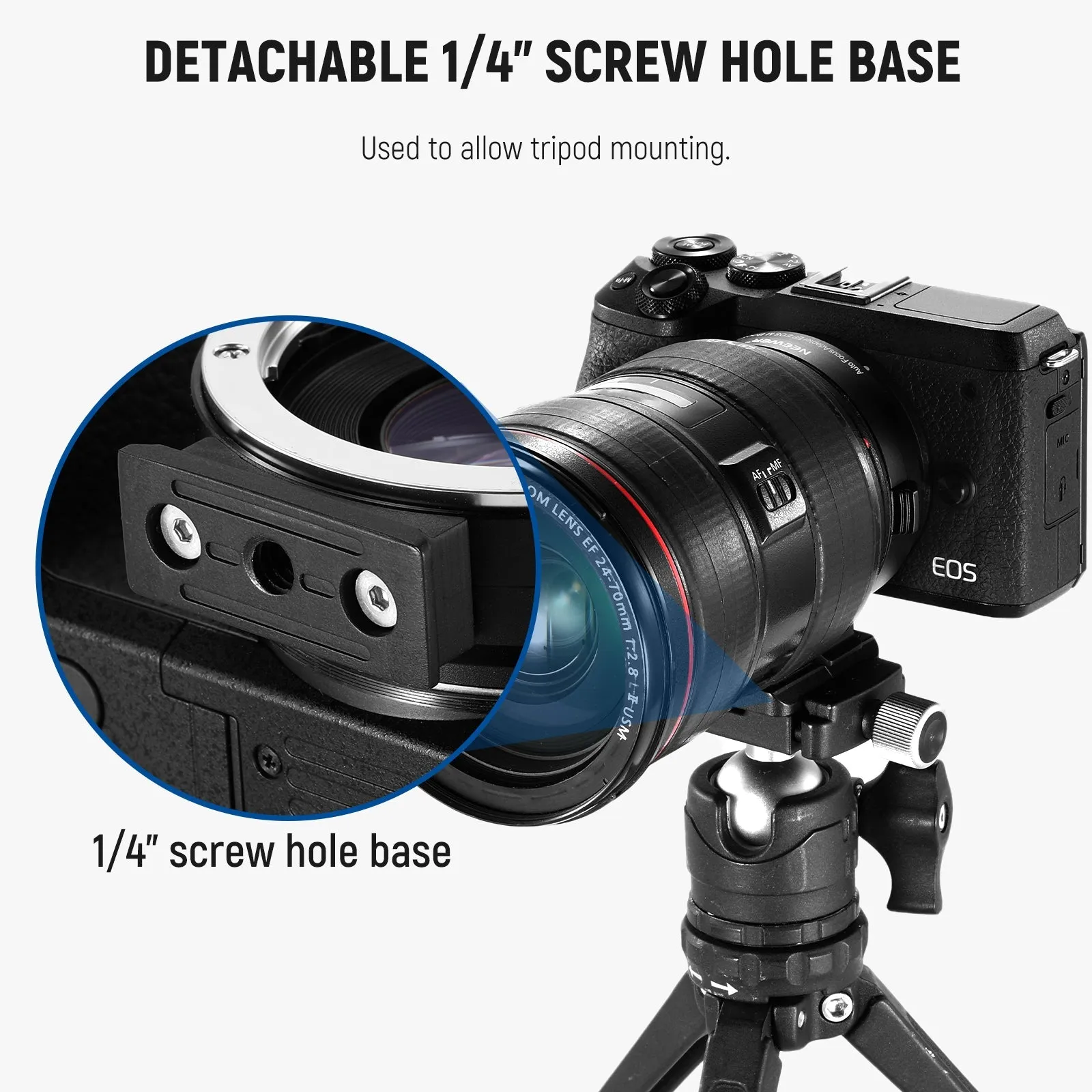 NEEWER EOS EF-M Lens Adapter Compatible with Canon EF Lens to EOS M