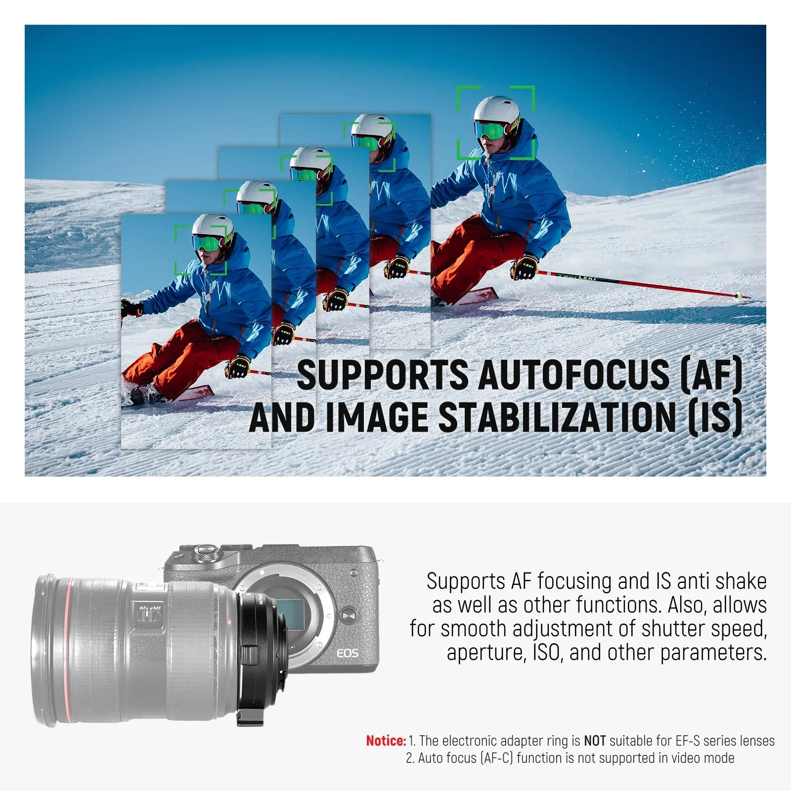 NEEWER EOS EF-M Lens Adapter Compatible with Canon EF Lens to EOS M