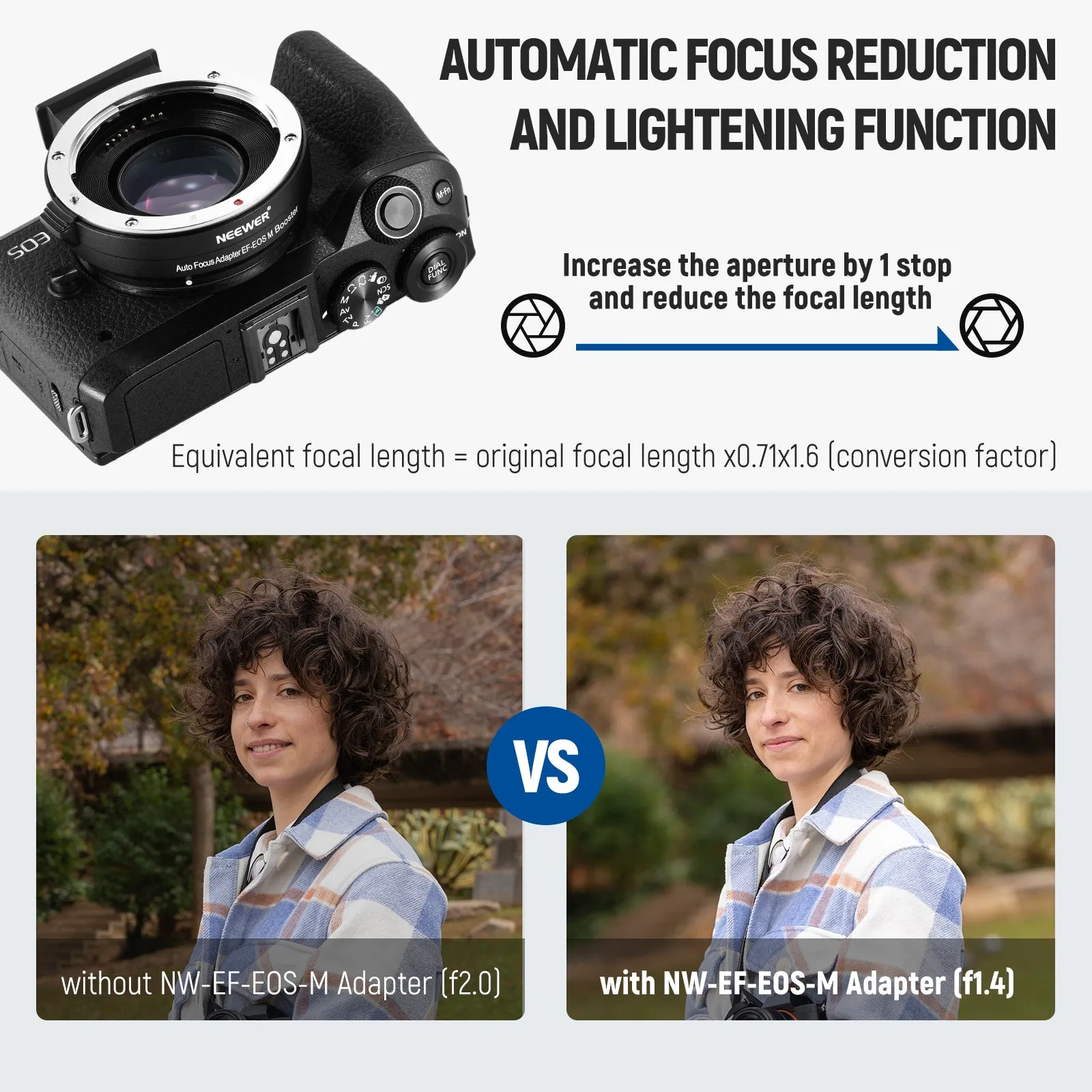 NEEWER EOS EF-M Lens Adapter Compatible with Canon EF Lens to EOS M