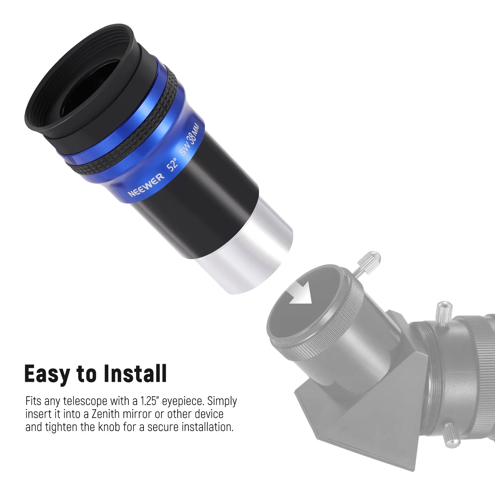 NEEWER LS-T12 1.25" Wide Angle Telescope Eyepiece