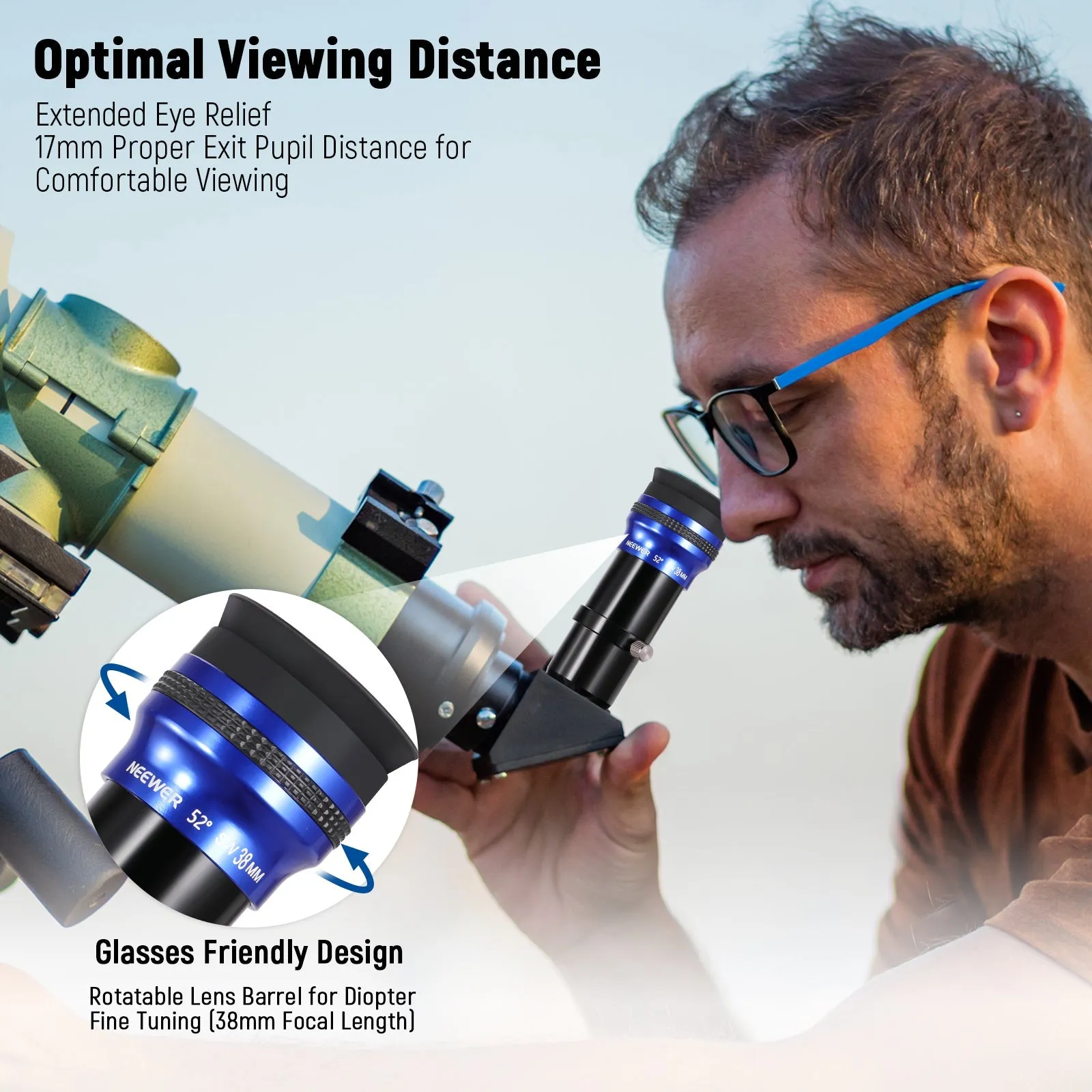 NEEWER LS-T12 1.25" Wide Angle Telescope Eyepiece